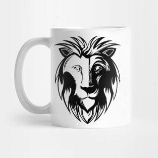 Illustrated black lion Mug